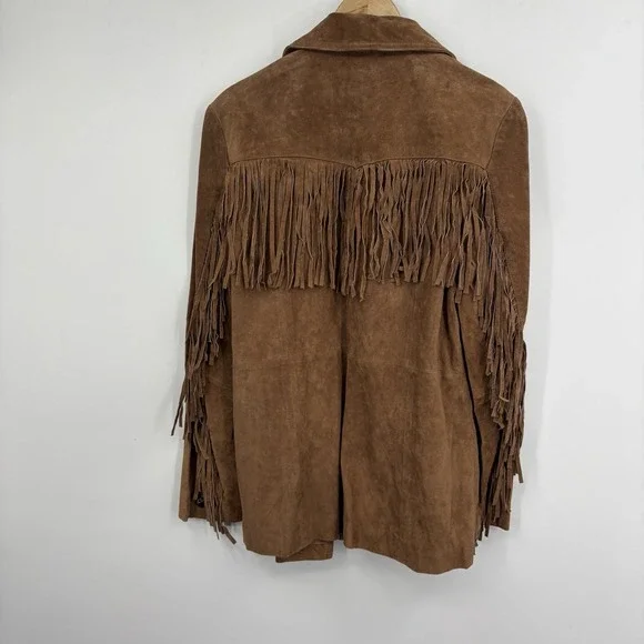 Vintage Scully Suede Leather Jacket Medium Western Cowgirl 90s Festival Fringe - Picture 7 of 7